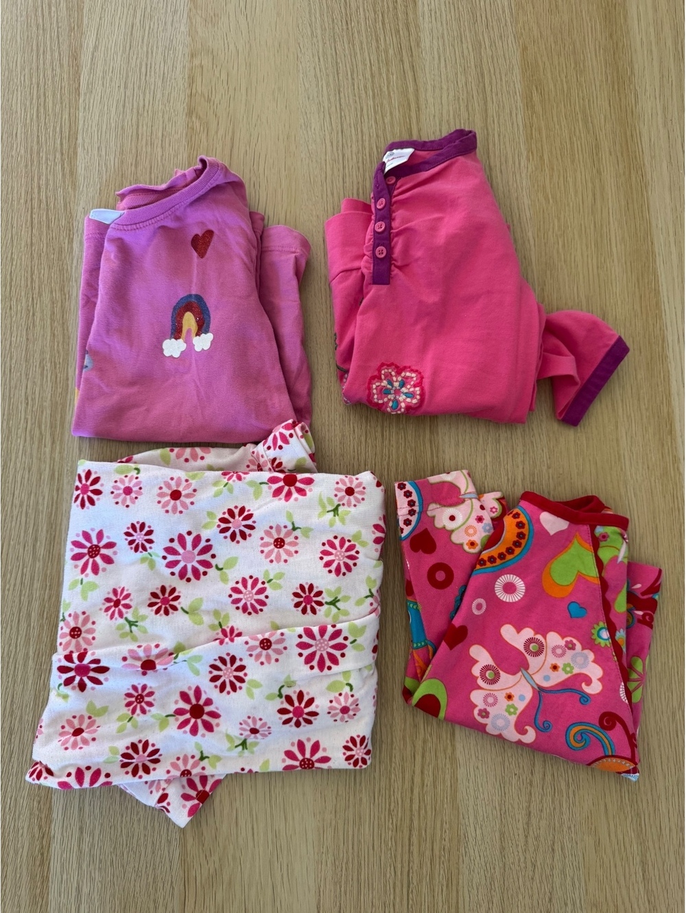 NWOT / Gently Used Lot of 4 Hanna Andersson Girls Size 6-7 Tops & Pajama Dress